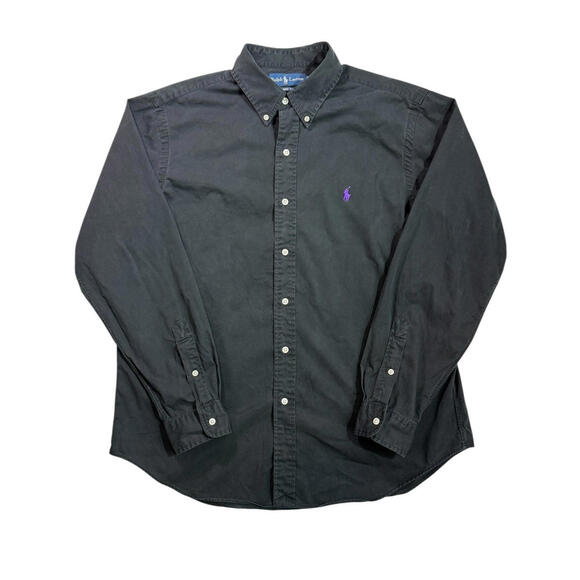 Ralph Lauren Other - Ralph Lauren Men's Black Long Sleeve Button Down Shirt Purple Pony Size Large